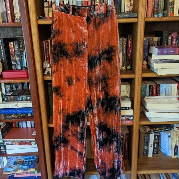 Stockholm atelier orange and black velvet high waist pants sz 4 euc - Picture 1 of 6